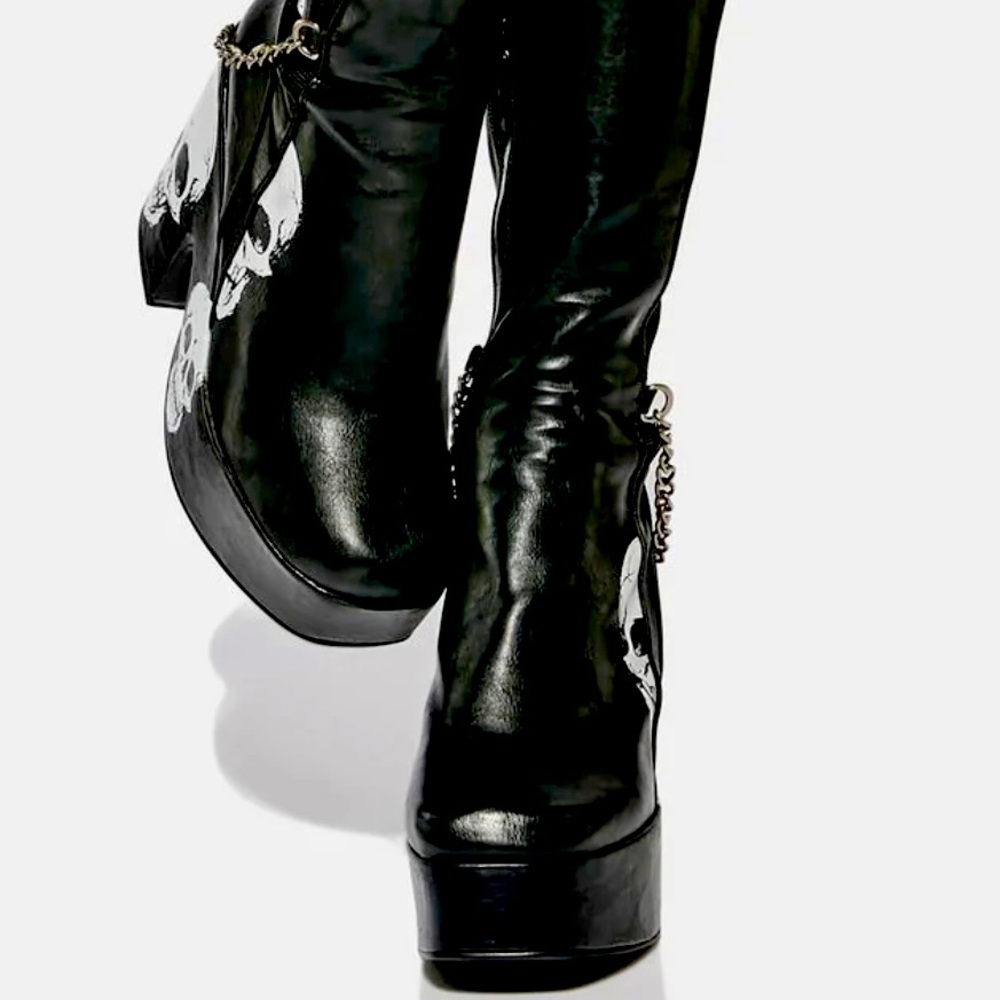 Goth Skull Printing Boots